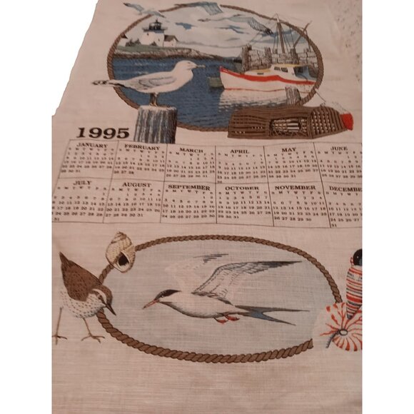 1995 Cotton Linen Tea Towel Nautical Light House Birth Year or Anniversary Gift - Picture 2 of 12